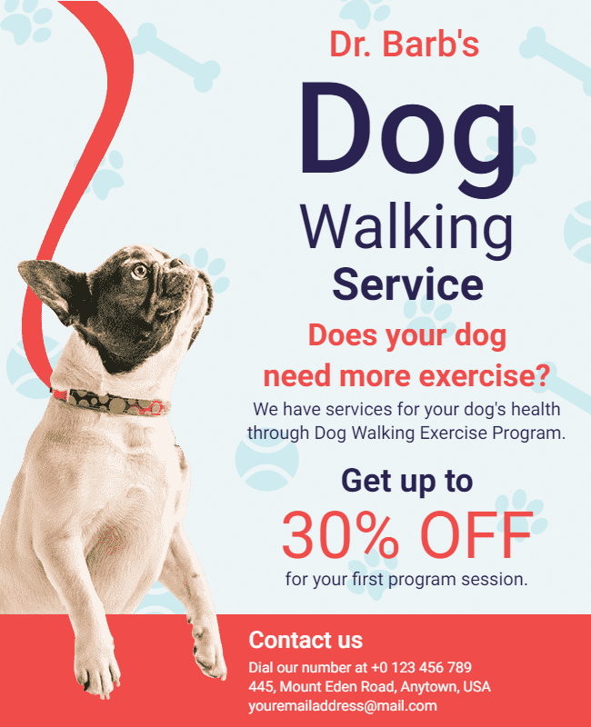 Dog Walking Discount Flyer 