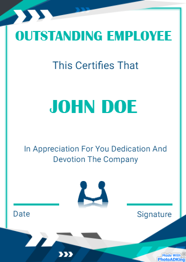 EOM certificate including warm wish