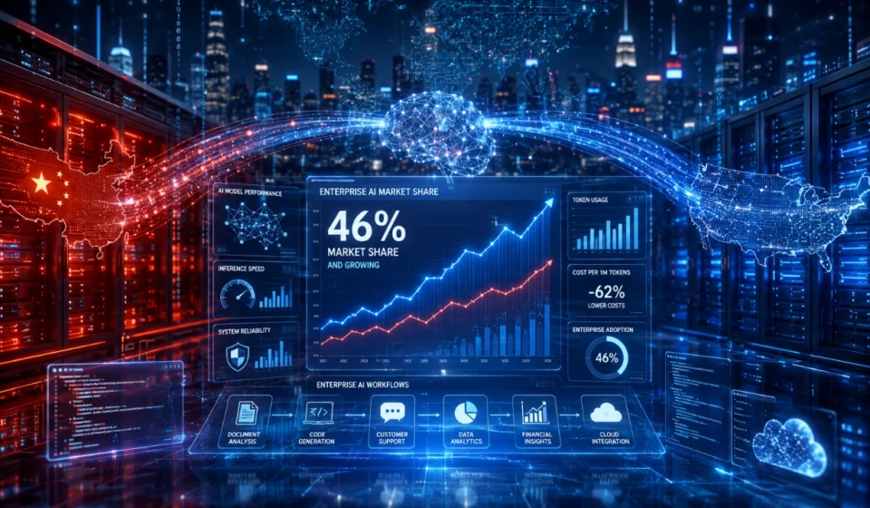 Chinese and US AI platforms compete as enterprise token usage and market share shift toward lower cost models.