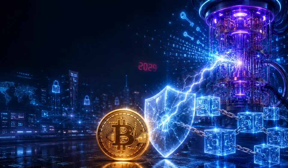 Quantum computer threatens Bitcoin blockchain security with a cracking cryptographic shield in 2029 crisis