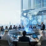 Global university leaders discuss AI education framework at an international summit meeting.