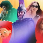 Collage of film and music characters highlighting the international box office's strong mid-year growth.