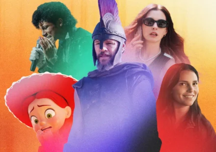 Collage of film and music characters highlighting the international box office's strong mid-year growth.