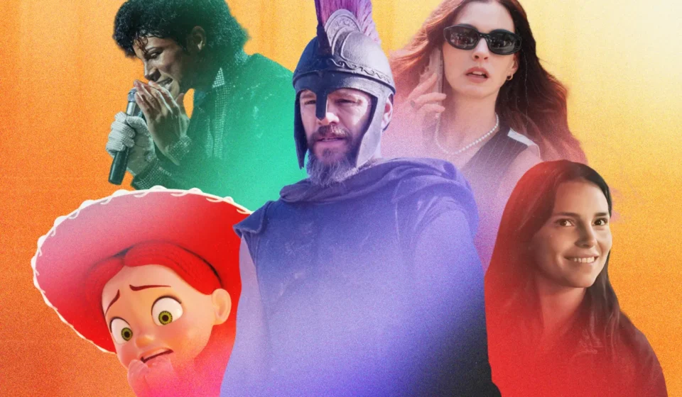 Collage of film and music characters highlighting the international box office's strong mid-year growth.
