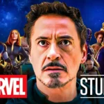 Marvel Studios heroes led by Iron Man with Captain America, Doctor Strange, Groot, and Avengers ensemble backdrop