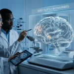 Scientists examine early subtle brain biomarkers for pre-symptomatic dementia using advanced imaging technology.