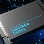 Solid state battery cell concept illustrating advanced energy storage for safer fast charging EV batteries.