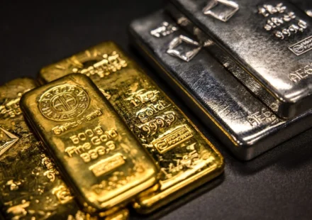 Gold and silver bullion bars stacked together, reflecting demand for precious metals in markets now.