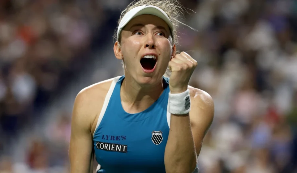 Ekaterina Alexandrova Stuns World No. 1 Aryna Sabalenka at Toronto Open Tennis player celebrates with a raised fist and open mouth after a dramatic win on the Toronto court