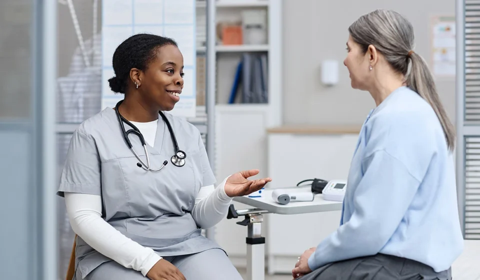 Health Experts Issue Warnings on Unverified Hormone and Perimenopause Trends Healthcare provider discusses perimenopause symptoms with patient during a clinic consultation. care