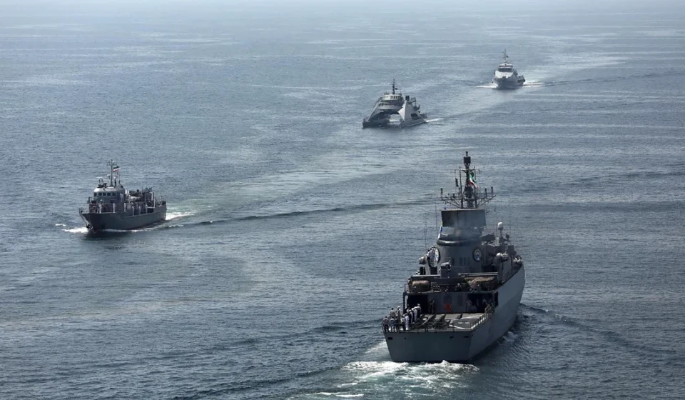 Multilateral High-Seas Infrastructure Security Pact Signed Four maritime security vessels patrol open waters during a coordinated high seas security operation.