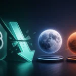 Illustration of OpenAI logo, falling prices for Luna and Terra AI models with rising growth chart up