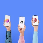 Hands holding smartphones displaying social media apps, highlighting cross site tracking privacy concerns.