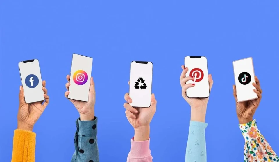Hands holding smartphones displaying social media apps, highlighting cross site tracking privacy concerns.