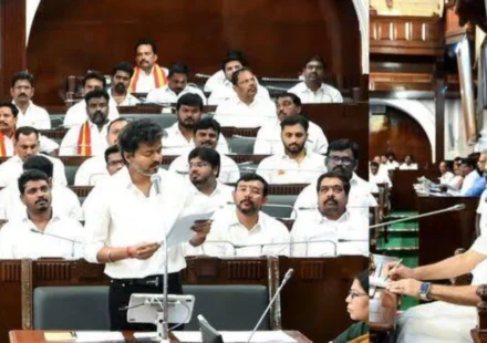 Tamil Nadu lawmakers attend an Assembly session as a resolution opposing NEET is considered by MLAs.