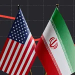 United States and Iranian flags before a market chart symbolizing renewed diplomatic talks worldwide