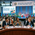 UNESCO officials and student delegates discuss youth participation in global education policy at an international forum.